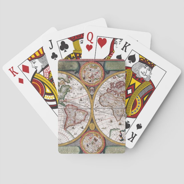 Antike Alte Karte Inspiriert (12) Spielkarten (Rückseite)