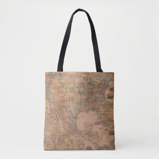 Antike Alte Karte Inspiriert (13) Tasche (Vorderseite)