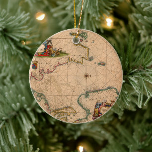 Antike Alte Karte Inspiriert (1) Keramik Ornament