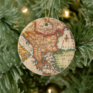 Antike Alte Karte Inspiriert (2) Keramik Ornament