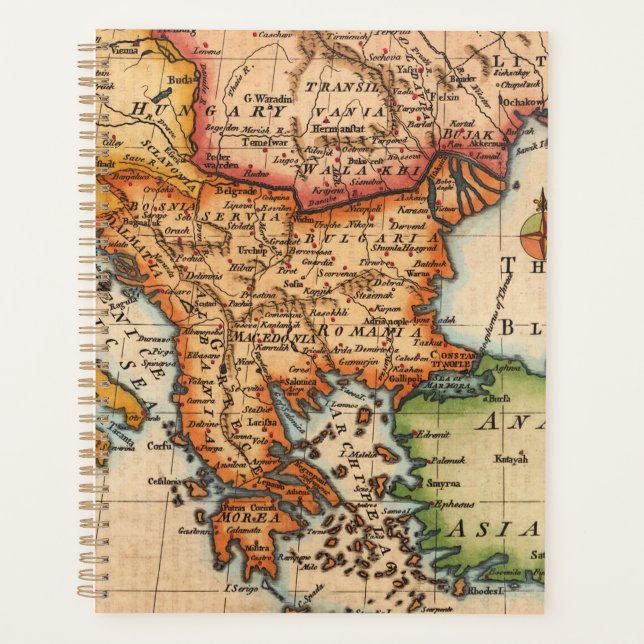 Antike Alte Karte Inspiriert (2) Planer (Vorderseite)