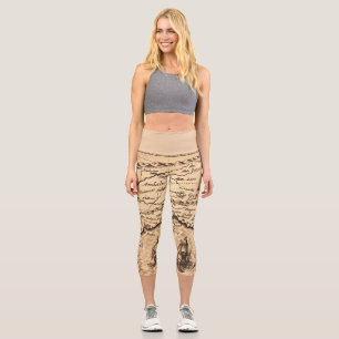 Antike Alte Karte Inspiriert (3) Capri Leggings
