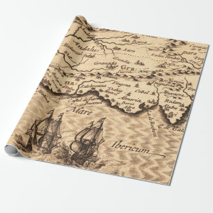Antike Alte Karte Inspiriert (3) Geschenkpapier