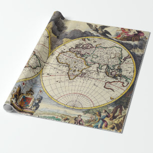 Antike Alte Karte Inspiriert (4) Geschenkpapier