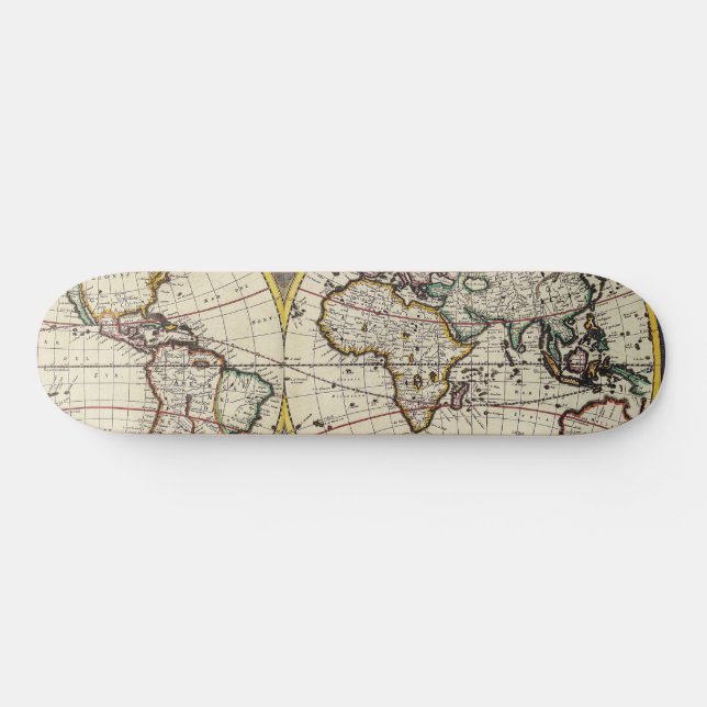 Antike Alte Karte Inspiriert (4) Skateboard (Horizontal)