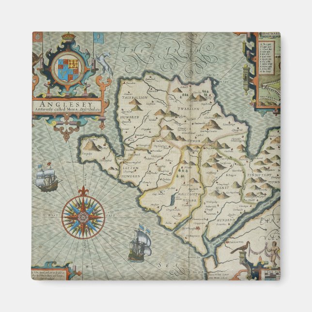 Antike Alte Karte Inspiriert (7) Magnet (Vorne)