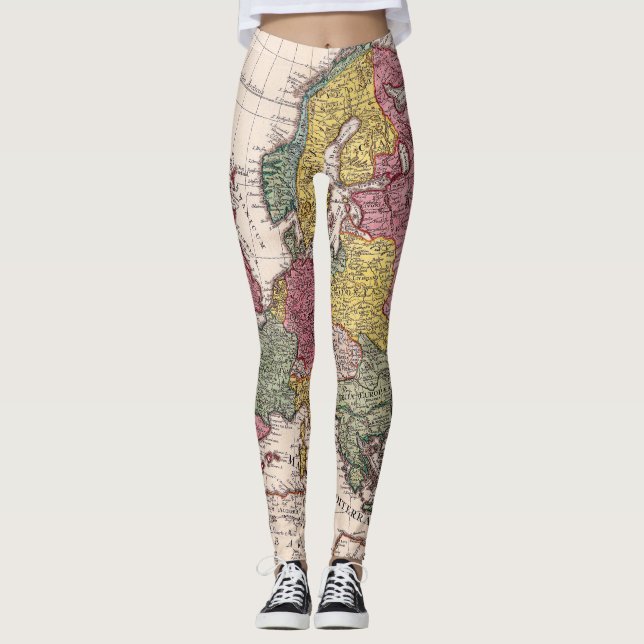 Antike Alte Karte Inspiriert (9) Leggings (Vorderseite)