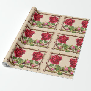 Antike alte Rose rustikal viktorianisch klassisch Geschenkpapier