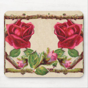 Antike alte Rose rustikal viktorianisch klassisch Mousepad