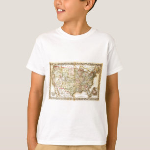 Antike alte USA-Generalkarte der Vereinigten Staat T-Shirt