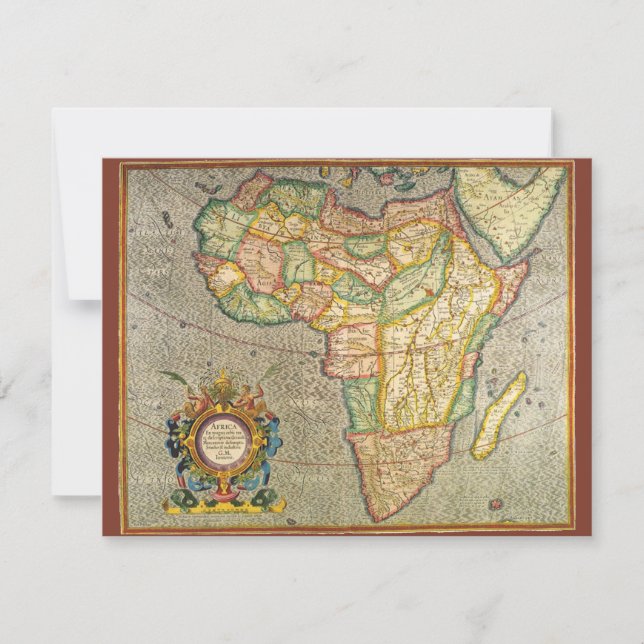 Antike Alte Welt Gerardus Mercator Karte Afrikas (Vorderseite)