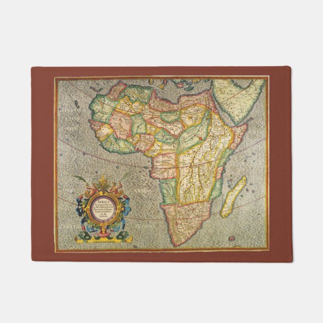 Antike Alte Welt Gerardus Mercator Karte Afrikas Fußmatte (Vorderseite)