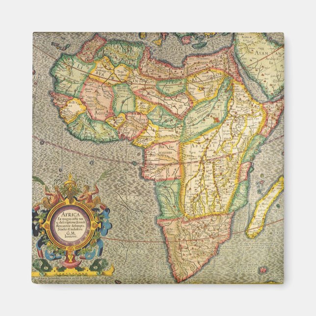 Antike Alte Welt Gerardus Mercator Karte Afrikas Magnet (Vorne)