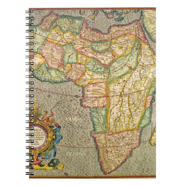 Antike Alte Welt Gerardus Mercator Karte Afrikas Notizblock (Vorderseite)