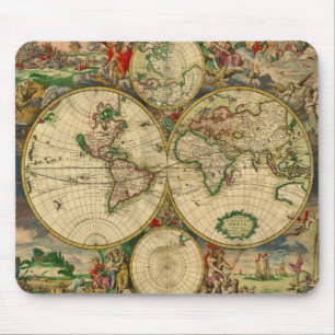 Antike alte Weltkarte Mousepad