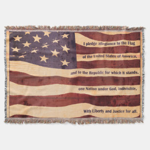 Antike amerikanische Flagge mit Versprechen der Le Decke