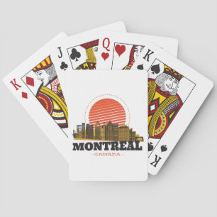 Antike Ansicht der Skyline von Montreal Kanada Spielkarten