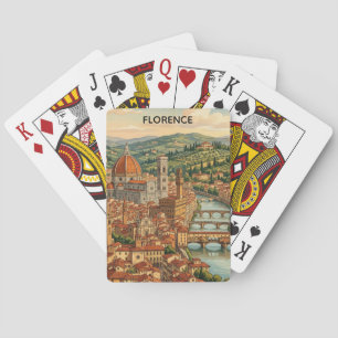 Antike Ansicht von Florenz Italien Toskana Spielkarten