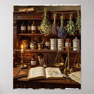 Antike Apothekerkräuter Materia Medica I Poster
