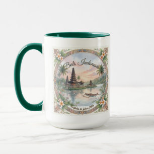 Antike Aquarell Bali Indonesien Reise individuell Tasse