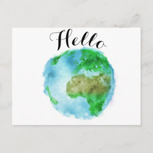 antike Aquarell-Erde-Postkarte Postkarte