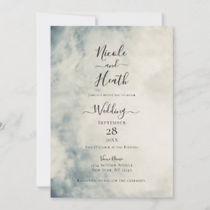 Antike Aquarell-Himmel Abstrakte Moderne Hochzeit Einladung