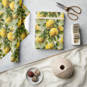 Antike Aquarell-Limonen Geschenkpapier