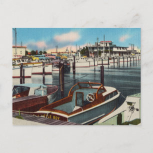Antike Aquarell Marina Strand Ozean Reise Postkarte