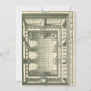 Antike Architektur, Atrium-Innenhof-Perspektive Einladung