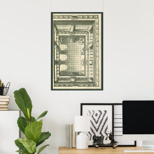 Antike Architektur, Atrium-Innenhof-Perspektive Poster