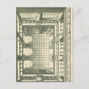 Antike Architektur, Atrium-Innenhof-Perspektive Postkarte