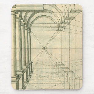 Antike Architektur, Bögen Säulen Perspektive Mousepad