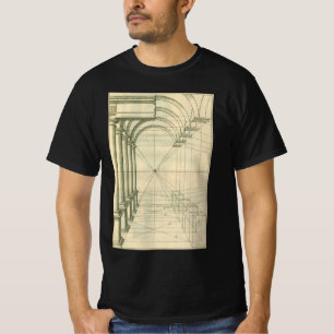 Antike Architektur, Bögen Säulen Perspektive T-Shirt