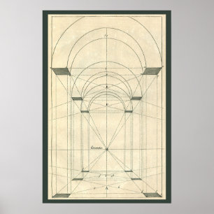 Antike Architektur, Renaissance-Bogen-Perspektive Poster