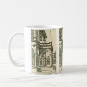 Antike Architektur, römischer Hof mit Säulen Kaffeetasse