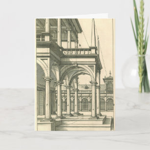 Antike Architektur, römischer Hof mit Säulen Karte