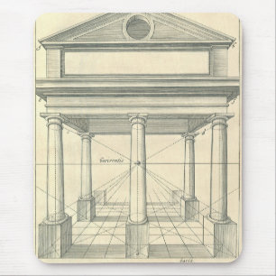 Antike Architektur, römischer Portikus mit Säulen Mousepad