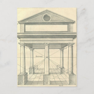 Antike Architektur, römischer Portikus mit Säulen Postkarte