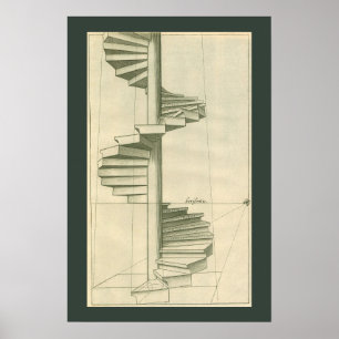 Antike Architekturtreppe, Wendeltreppe Poster