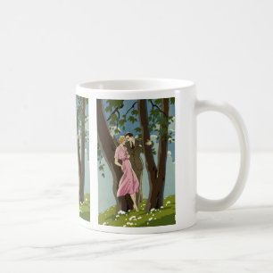 Antike Art Deco Liebe und Romantik Frischvermählte Kaffeetasse