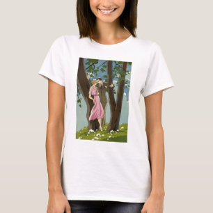 Antike Art Deco Liebe und Romantik Frischvermählte T-Shirt