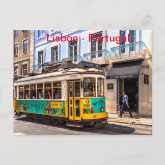 Antike Art des Transports in Lissabon. Postkarte