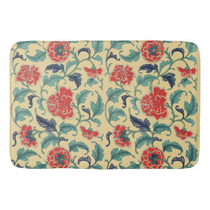 Antike Art Nouveau Chinesische Rote Blumige Chinoi Badematte