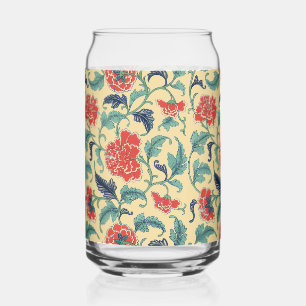 Antike Art Nouveau Chinesische Rote Blumige Chinoi Dosenglas