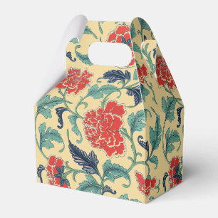 Antike Art Nouveau Chinesische Rote Blumige Chinoi Geschenkschachtel