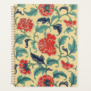 Antike Art Nouveau Chinesische Rote Blumige Chinoi Planer