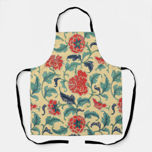 Antike Art Nouveau Chinesische Rote Blumige Chinoi Schürze