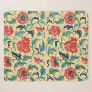 Antike Art Nouveau Chinesische Rote Blumige Chinoi Sherpadecke