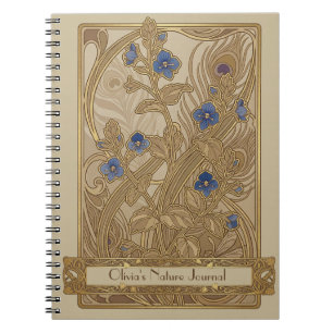 Antike Art Nouveau Persischer Ehrenpreis Notizblock