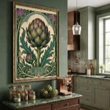 Antike Artischocke im Jugendstil für die Küche